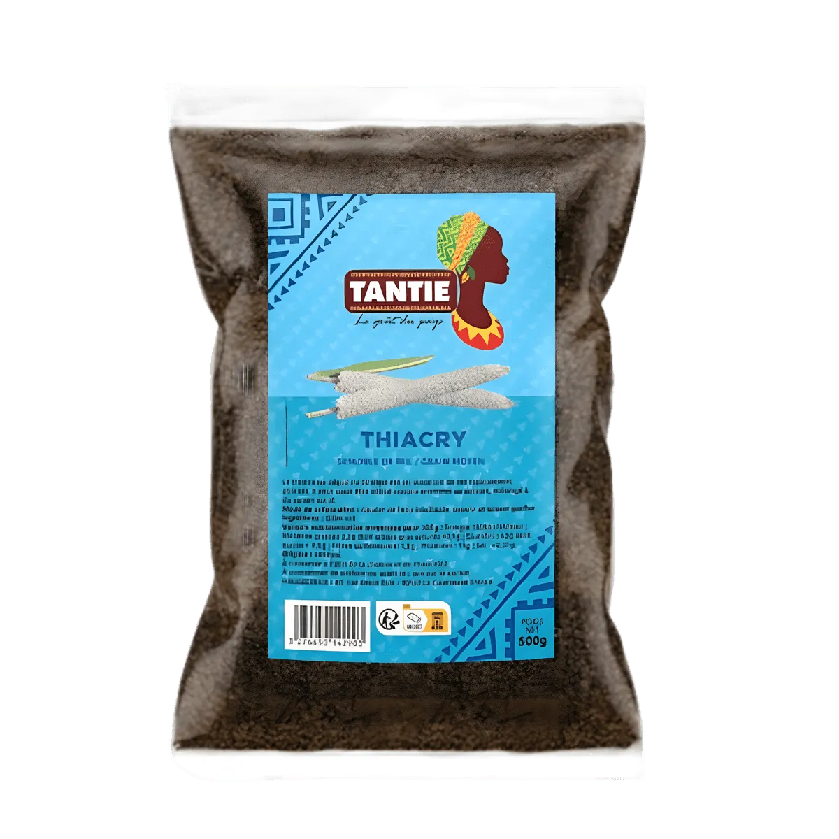 Thiacry TANTIE - ÉPICERIE SALÉE - NKOSI, semoule de mil précuite en sachet de 500g, idéale pour plats traditionnels africains ou desserts lactés.